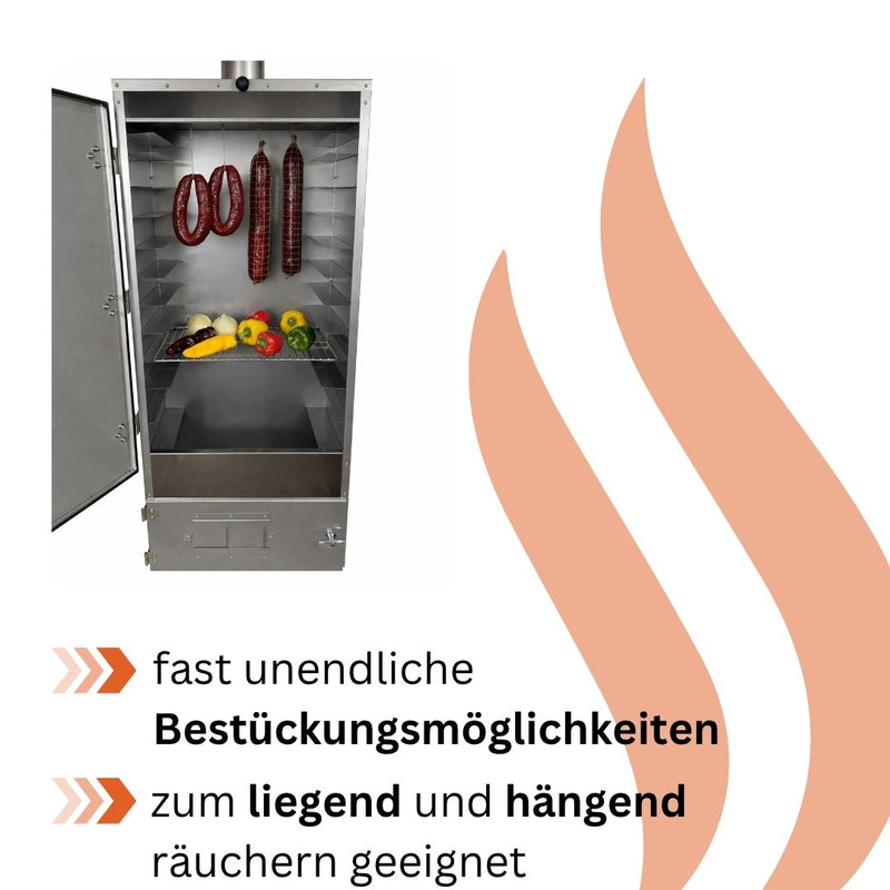 Laden Sie das Bild in Galerie -Viewer, Räucherofen MAXI 160x60x40 cm Edelstahl | Jaeger
