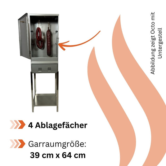 Räucherofen OCTO 80x40x27 cm Edelstahl | Jaeger