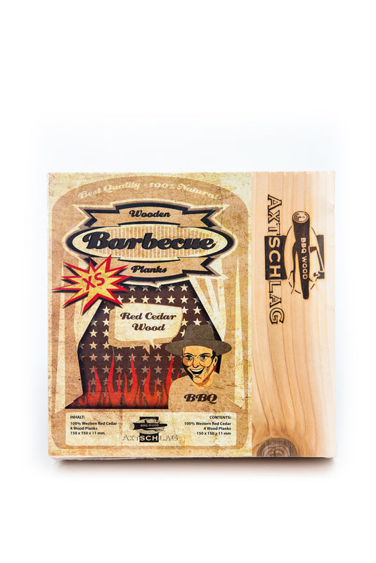 Grillbretter Western Red Cedar - XS  25 x 4er Pack
